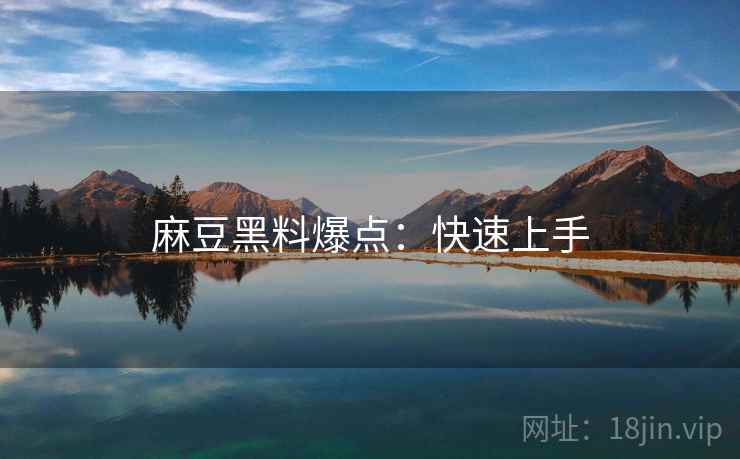 麻豆黑料爆点：快速上手